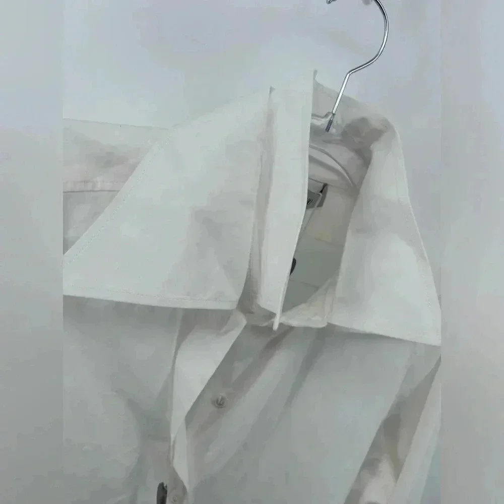 NWT $1400 VALENTINO Shirt IT40 US4 White Double Collar Made in Italy - Picture 5 of 13